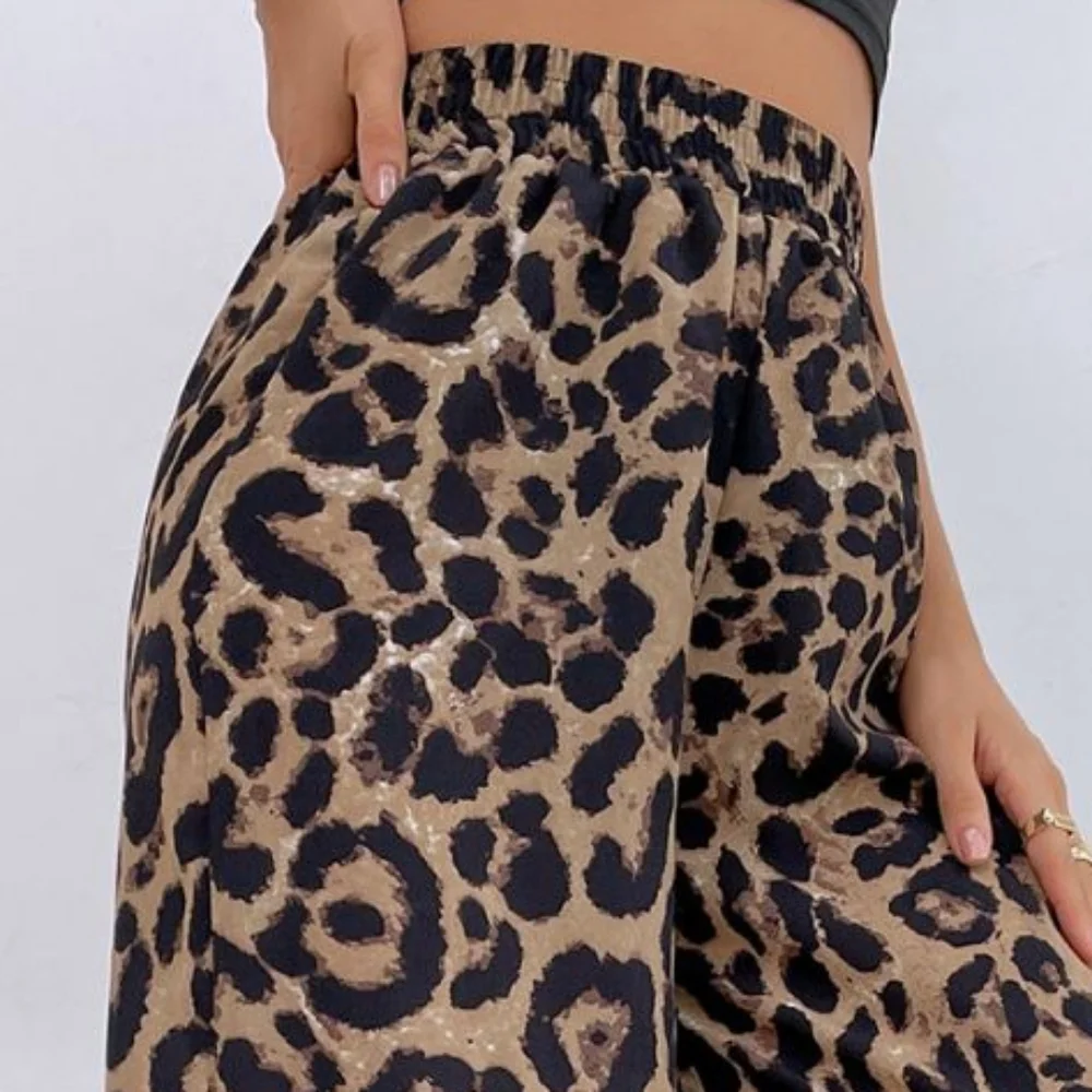 Leopard Print Wide-Leg Pants - Picture 2 of 7